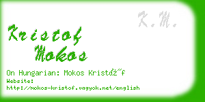 kristof mokos business card